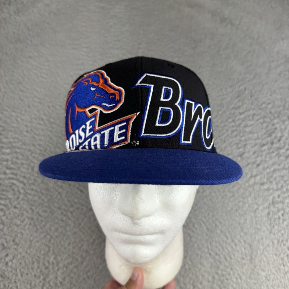 Boise State Broncos Black Strapback Hat 47 Brand All Over Print